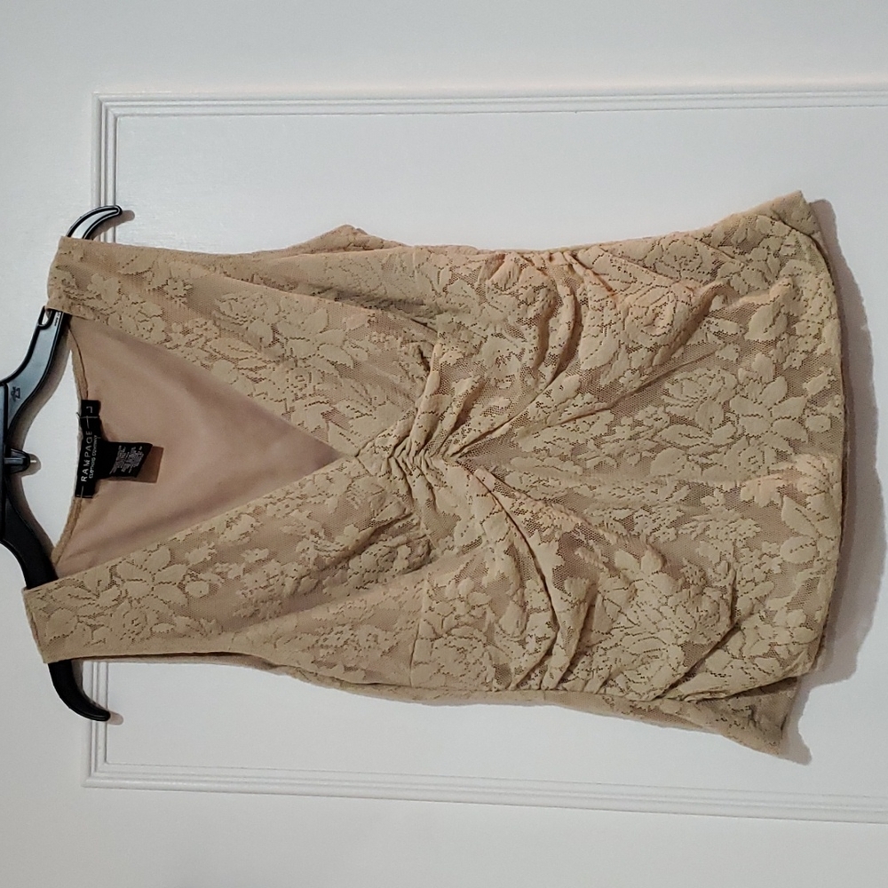 Tan lace bodice top